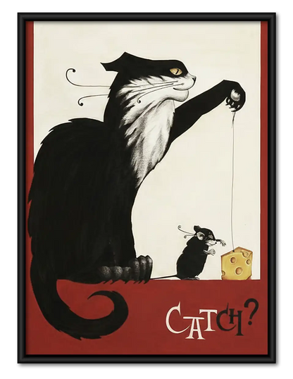 Cat Fight Vintage Poster Wall Art 1