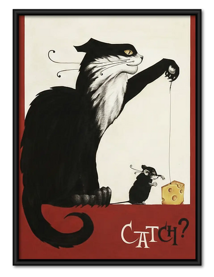 Cat Fight Vintage Poster Wall Art