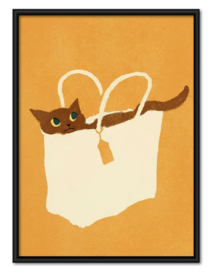 Cat Hiding in White Laundry Wall Art