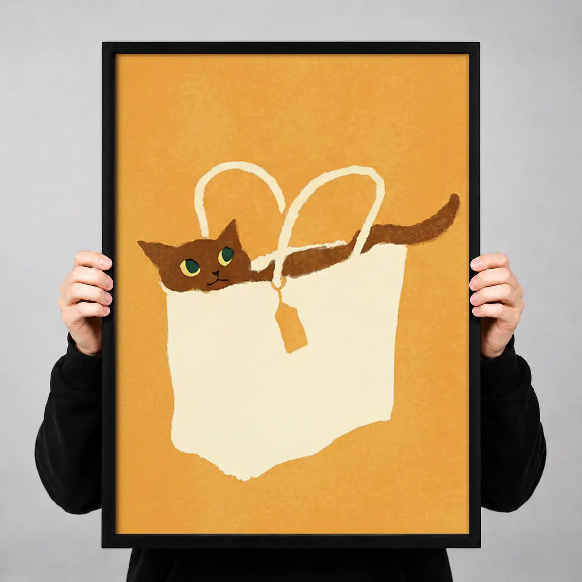 Cat Hiding in White Laundry Wall Art 3
