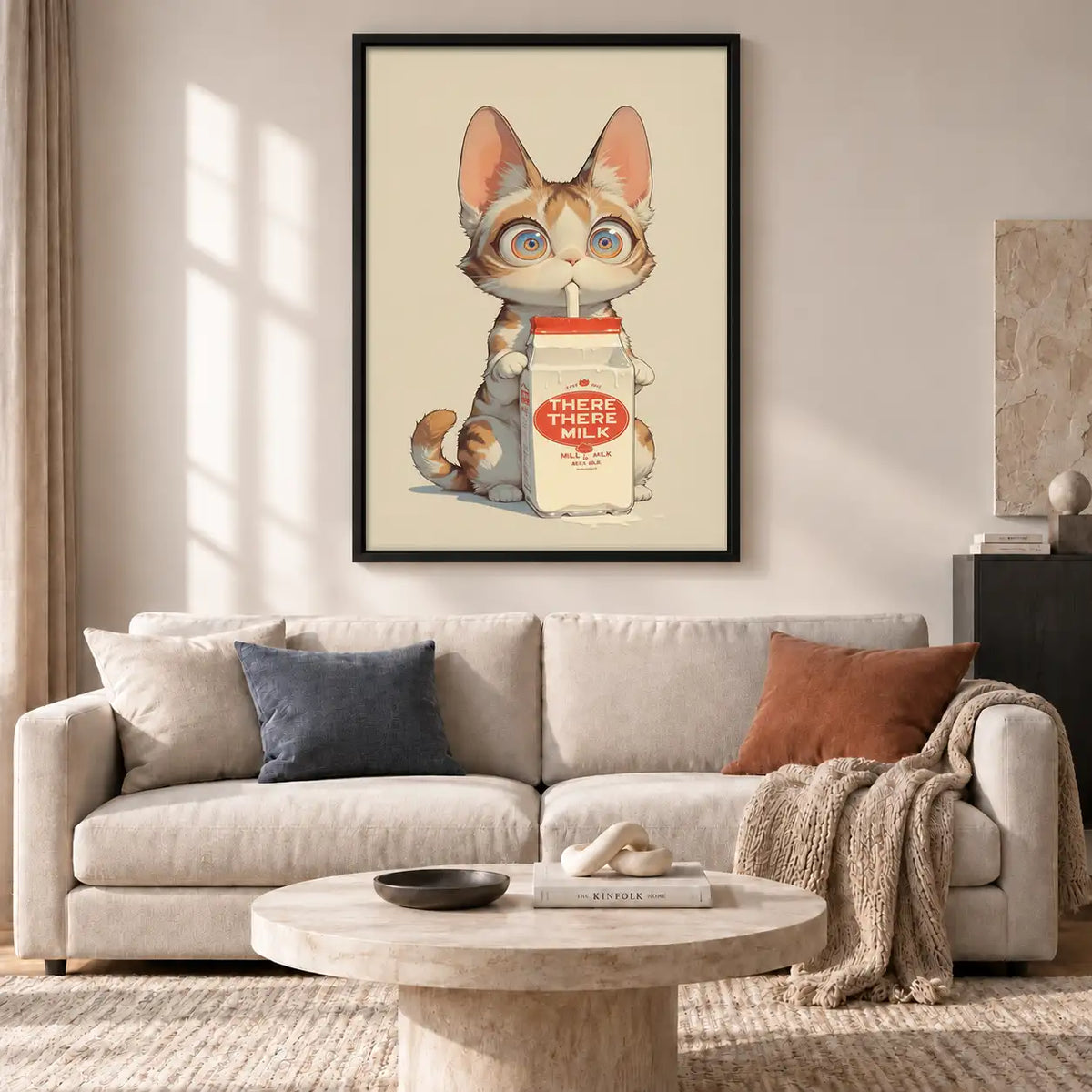 Cat Holding There There Milk Wall Art 2
