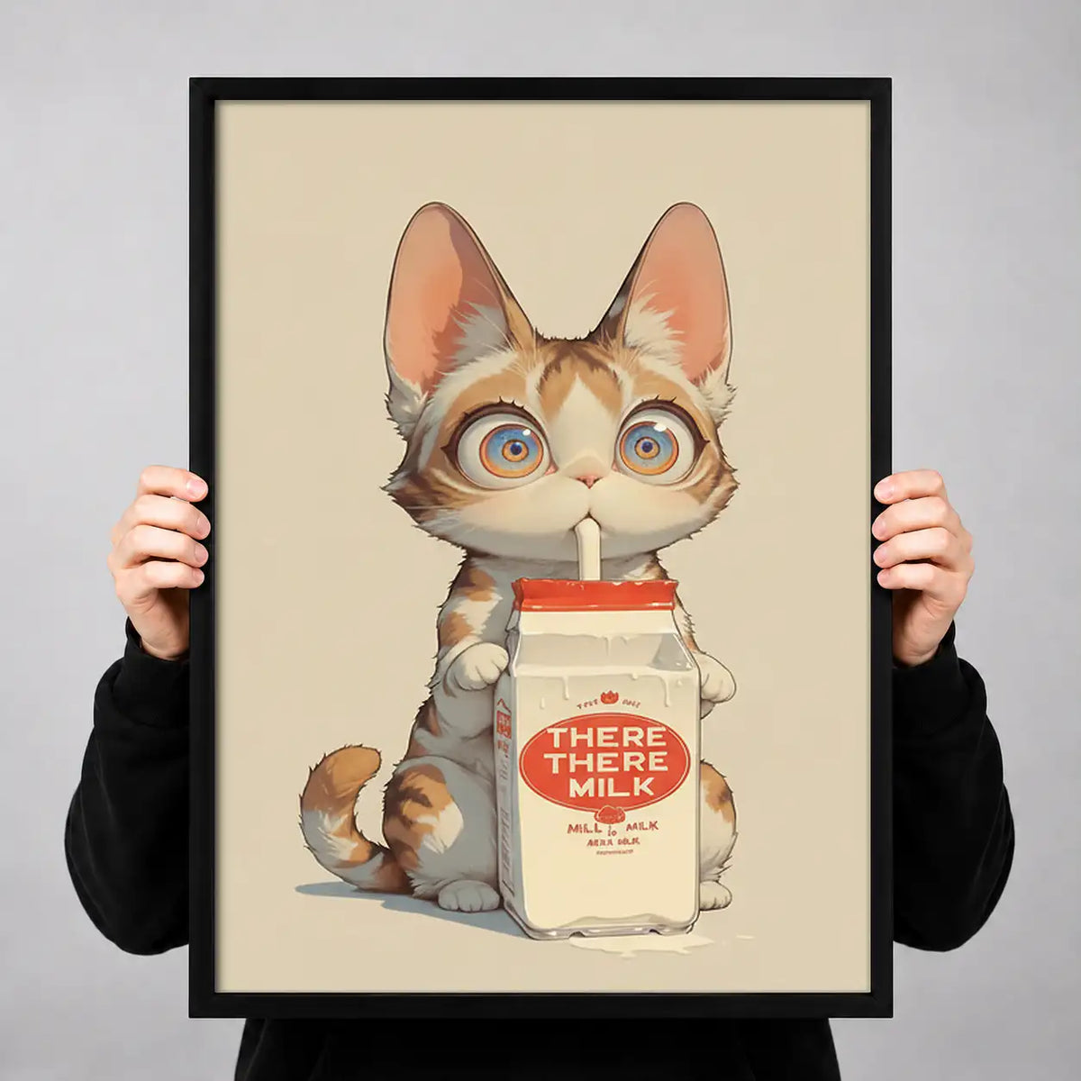 Cat Holding There There Milk Wall Art 3