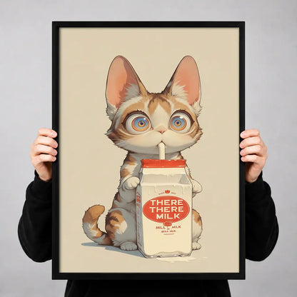 Cat Holding There There Milk Wall Art 3