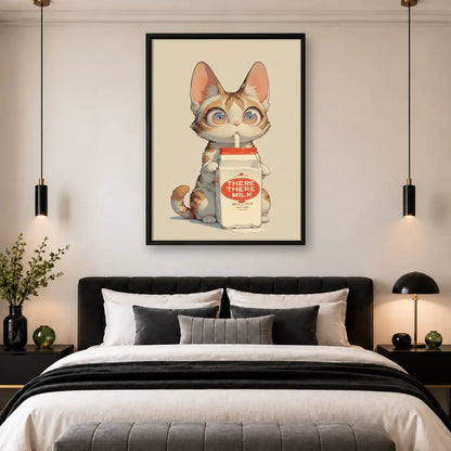 Cat Holding There There Milk Wall Art 4