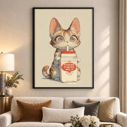 Cat Holding There There Milk Wall Art 5