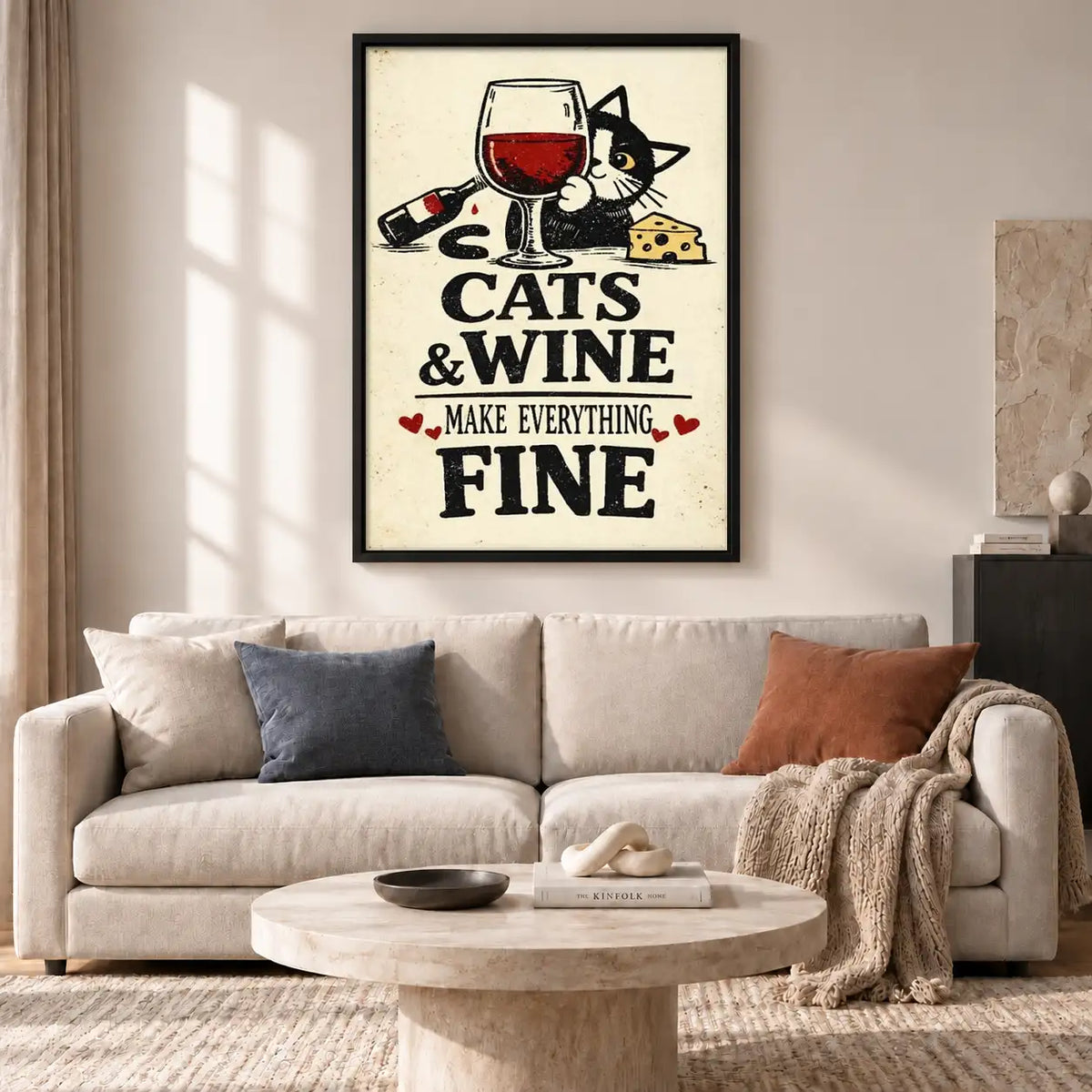 Cats and Wine Make Everything Fine Wall Art 2