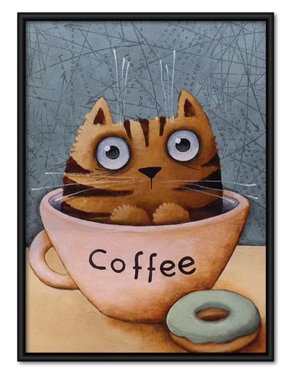 Cats in Coffee Cup Wall Art