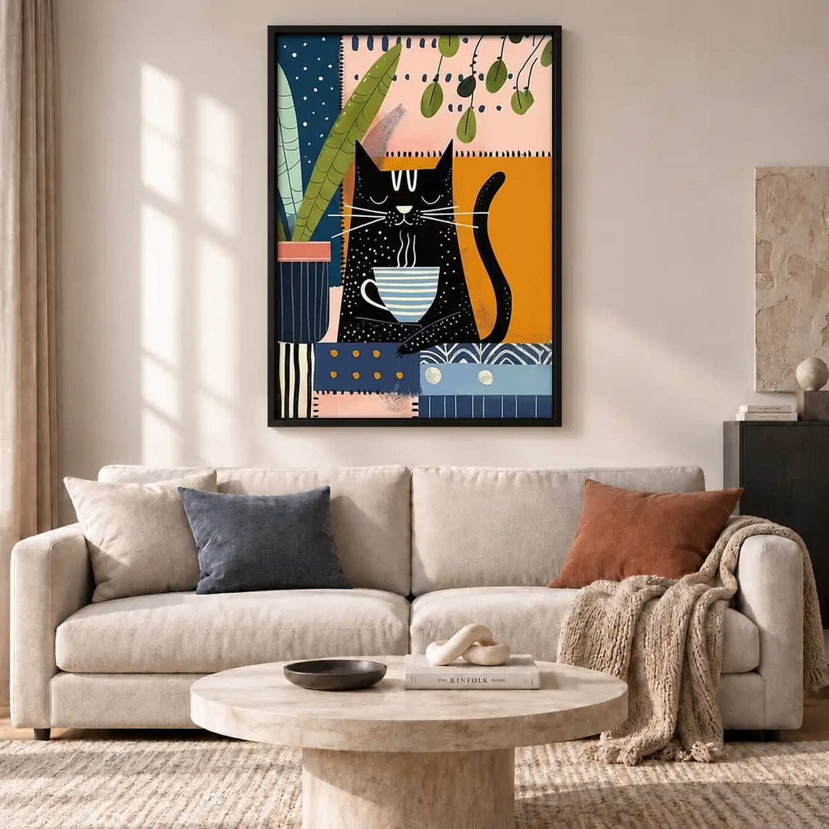 Cats in Colorful Plant Interior Wall Art 2