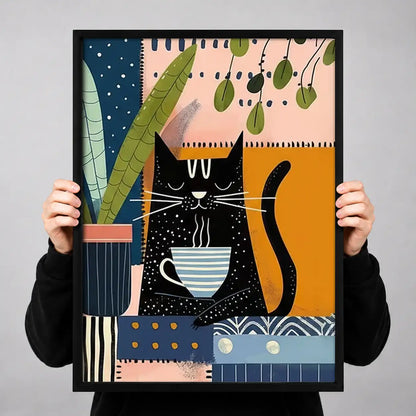 Cats in Colorful Plant Interior Wall Art 3