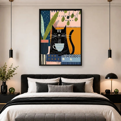 Cats in Colorful Plant Interior Wall Art 4