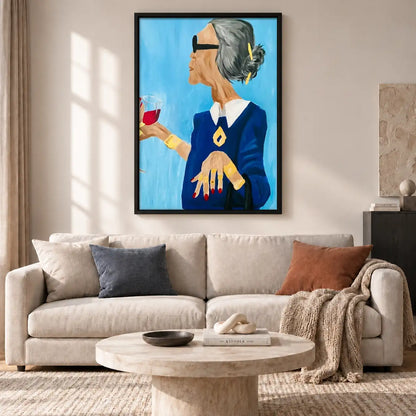 Chic Woman with Wine Glass Wall Art 2