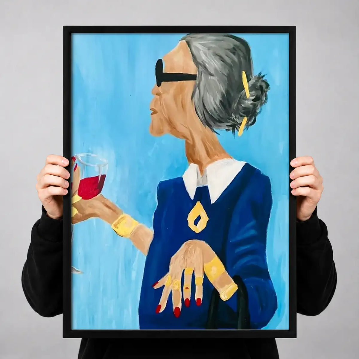 Chic Woman with Wine Glass Wall Art 3