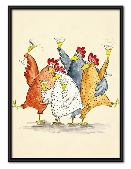 Chicken Martini Party Wall Art