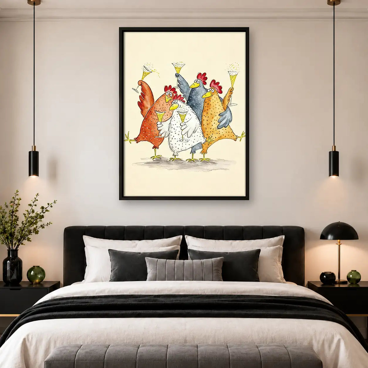 Chicken Martini Party Wall Art 4