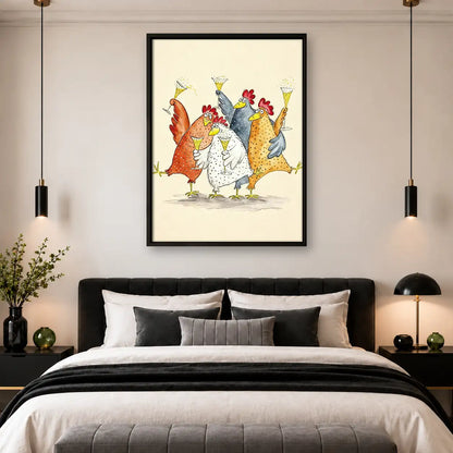 Chicken Martini Party Wall Art 4