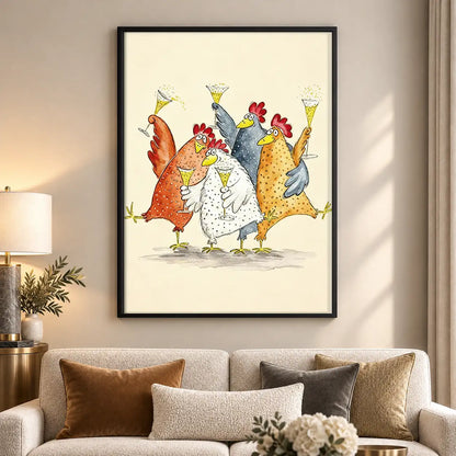 Chicken Martini Party Wall Art 5