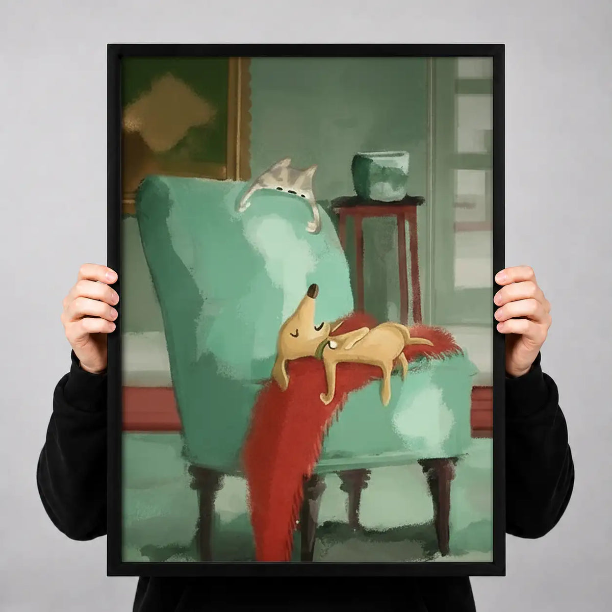 Child Bathing Playful Dog Wall Art 3