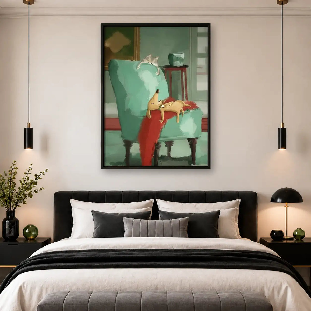 Child Bathing Playful Dog Wall Art 4