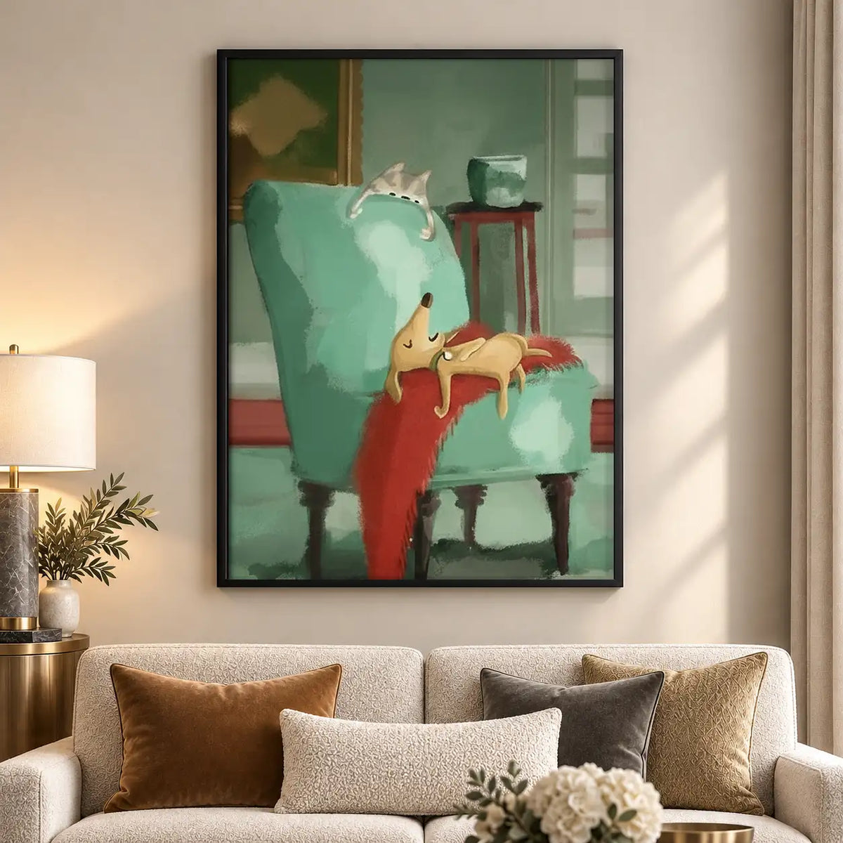 Child Bathing Playful Dog Wall Art 5