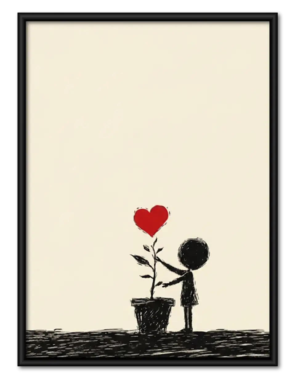 Child Offering Red Flower Wall Art 1