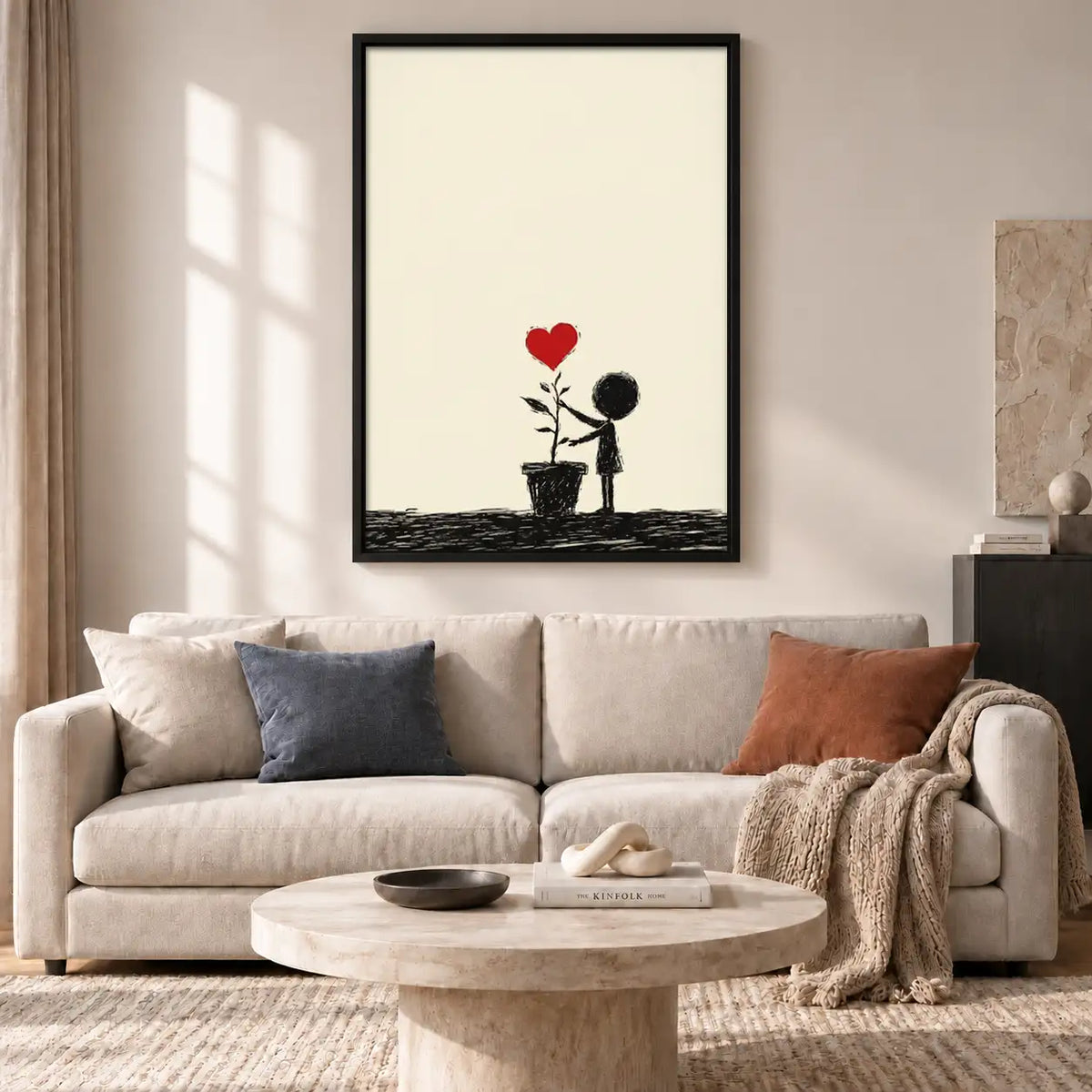 Child Offering Red Flower Wall Art 2