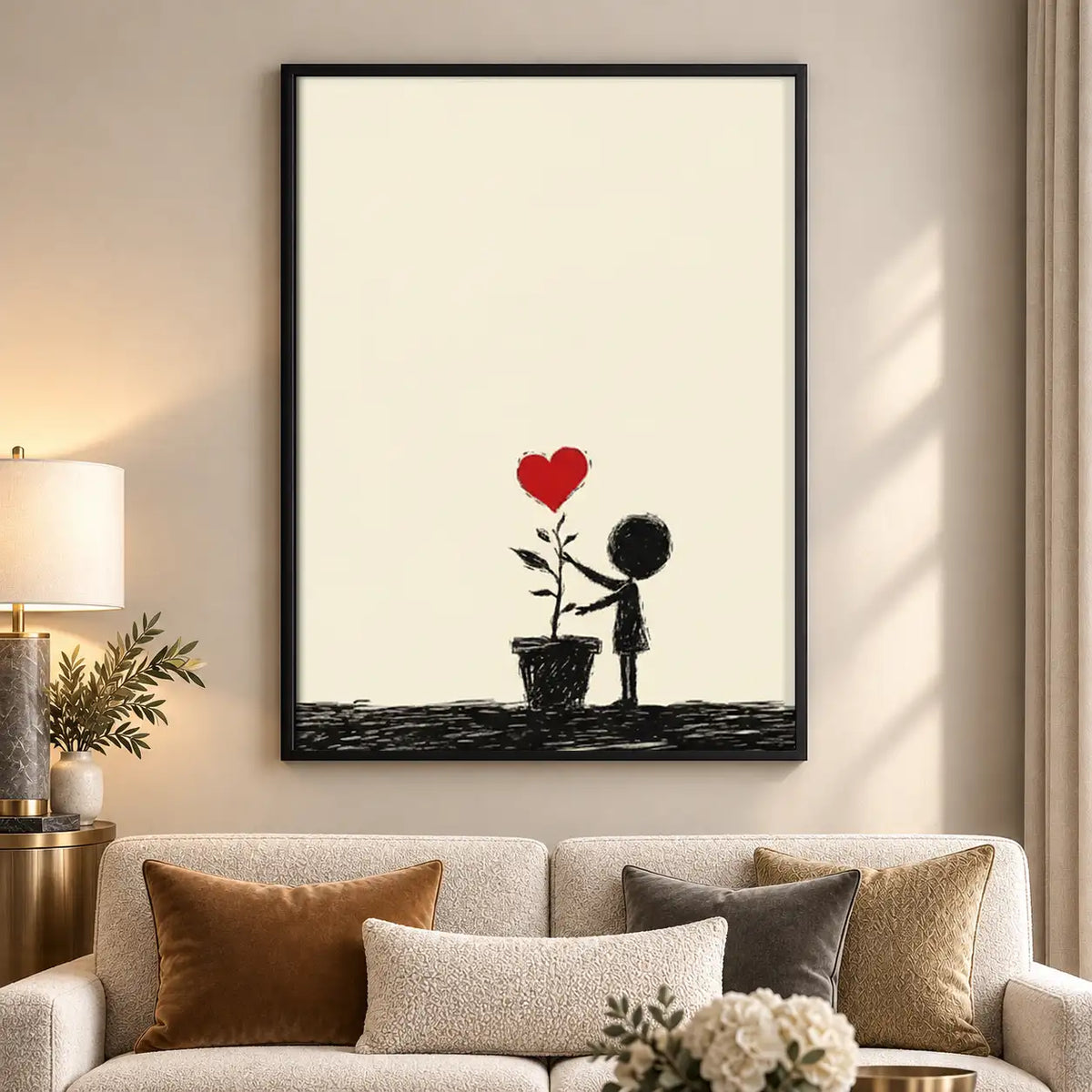 Child Offering Red Flower Wall Art 5