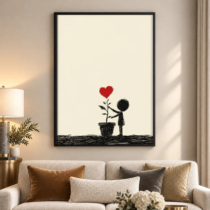 Child Offering Red Flower Wall Art 5