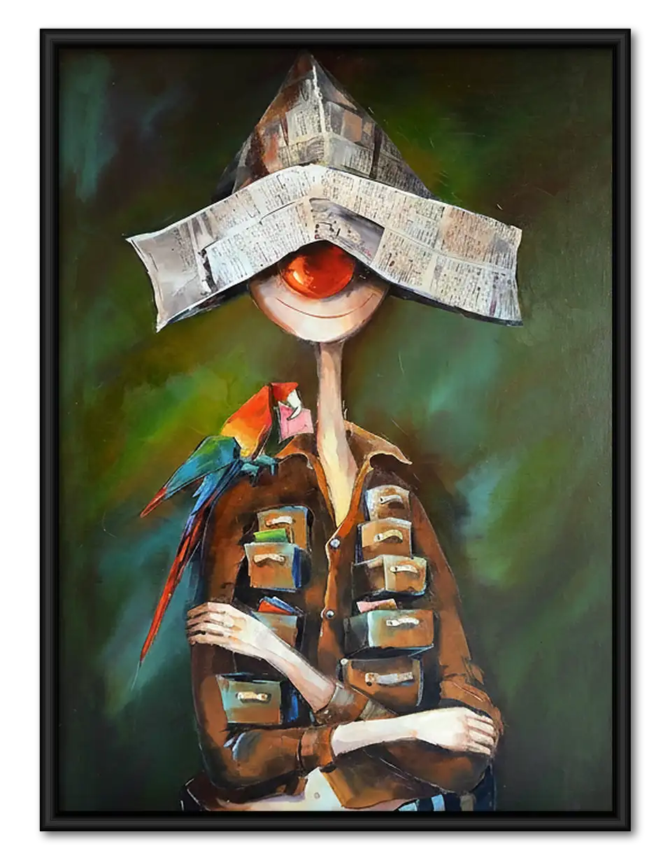 Child Reading Beneath Paper Boat Hat Wall Art 1