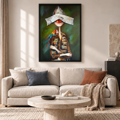 Child Reading Beneath Paper Boat Hat Wall Art 2