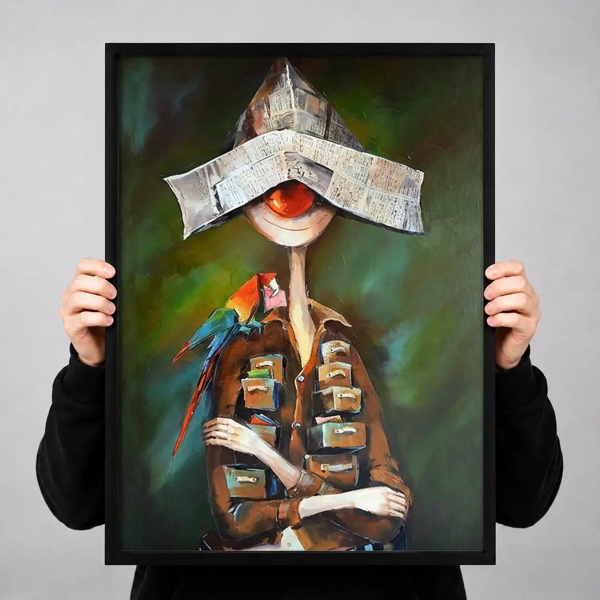 Child Reading Beneath Paper Boat Hat Wall Art 3