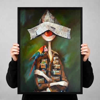 Child Reading Beneath Paper Boat Hat Wall Art 3