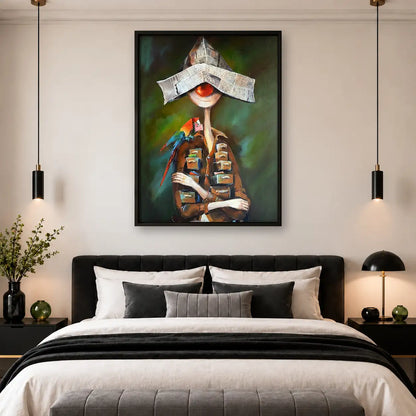 Child Reading Beneath Paper Boat Hat Wall Art 4