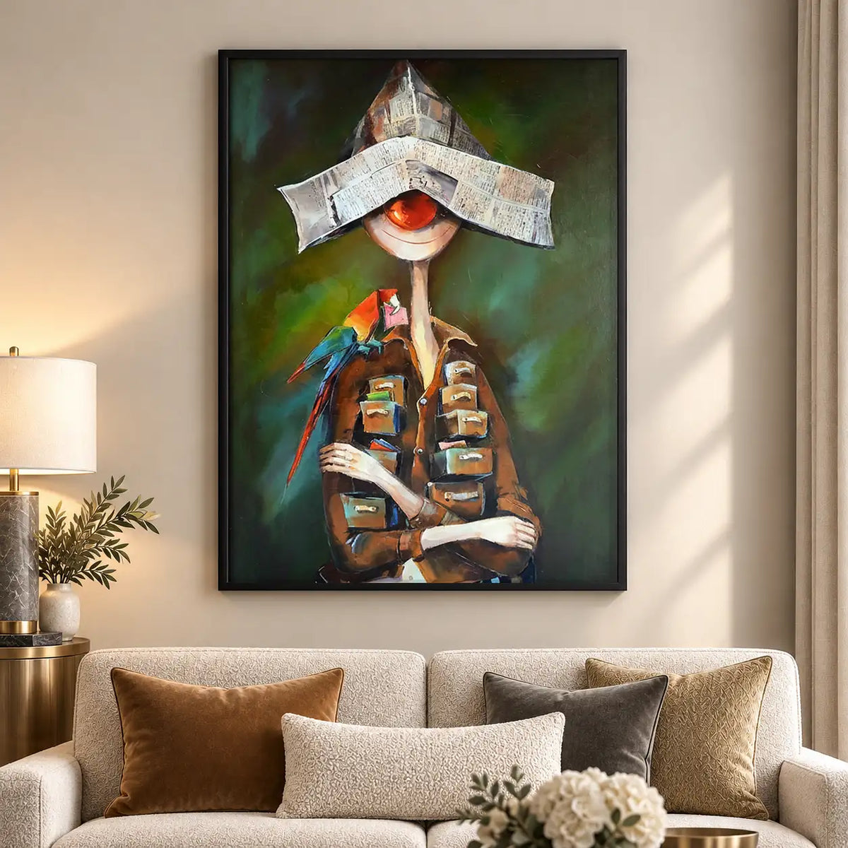 Child Reading Beneath Paper Boat Hat Wall Art 5