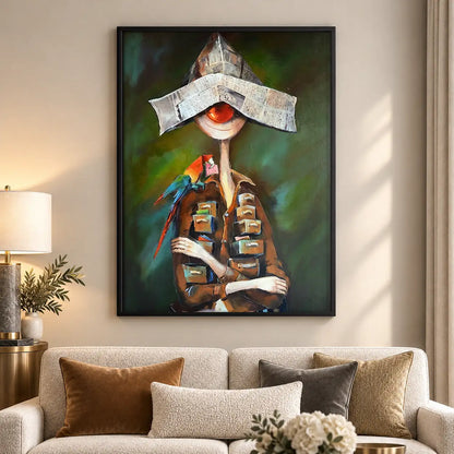 Child Reading Beneath Paper Boat Hat Wall Art 5