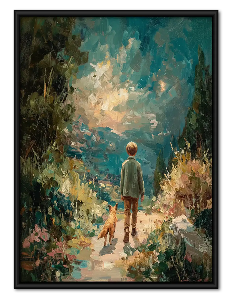 Child Wandering Magical Forest Wall Art 1