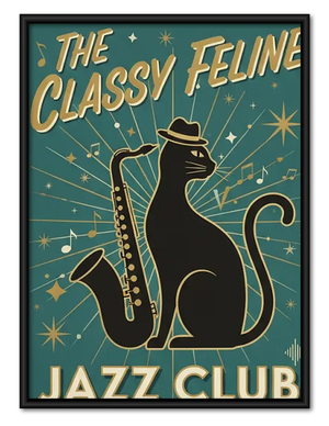 Classy Feline Jazz Club Wall Art