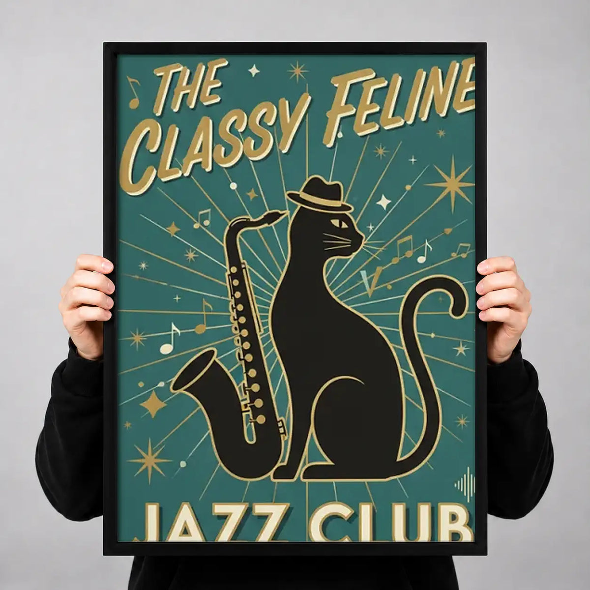Classy Feline Jazz Club Wall Art 3