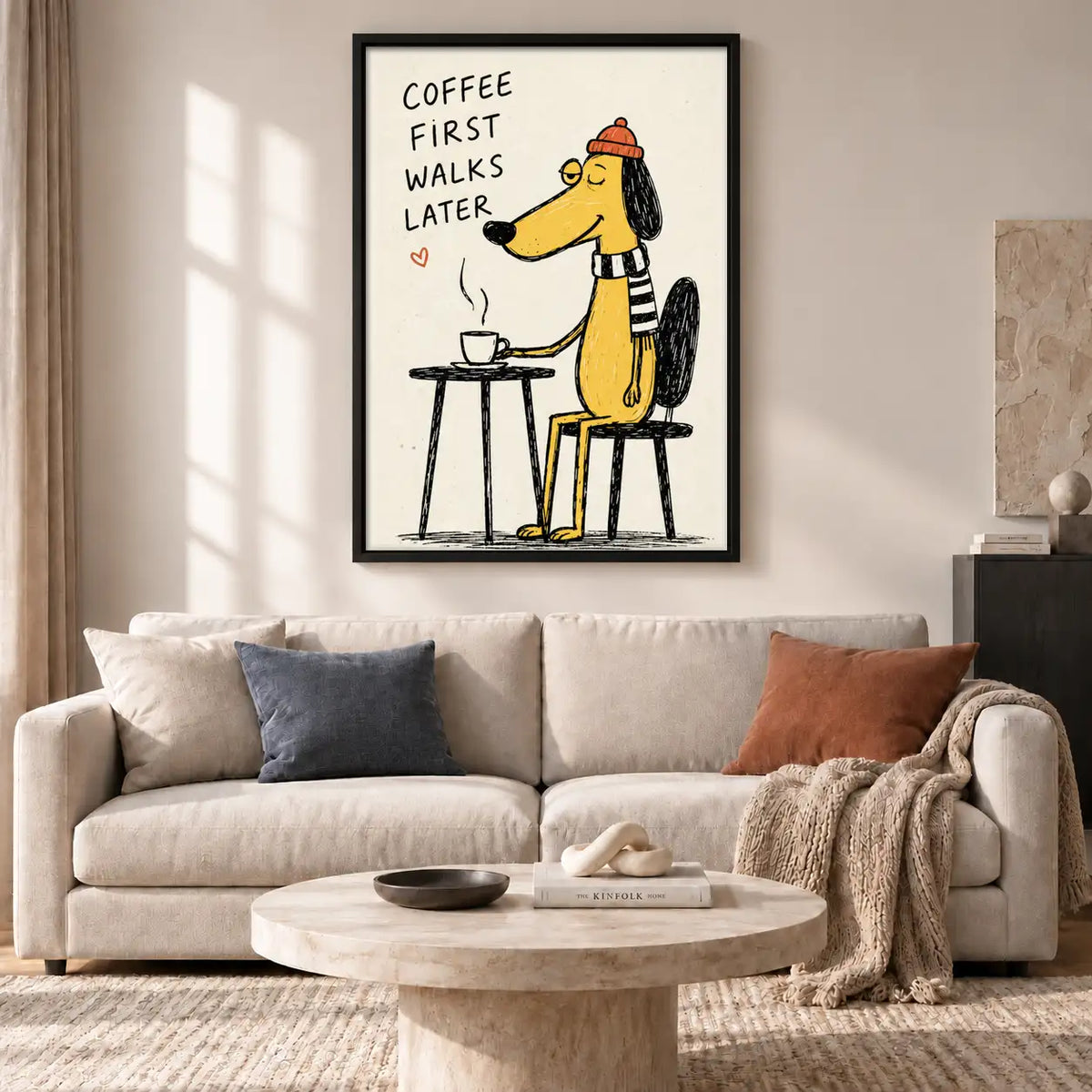 Coffee First Walks Later Dog Wall Art 2