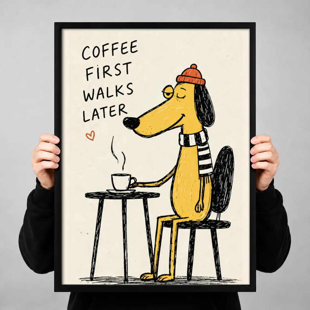Coffee First Walks Later Dog Wall Art 3