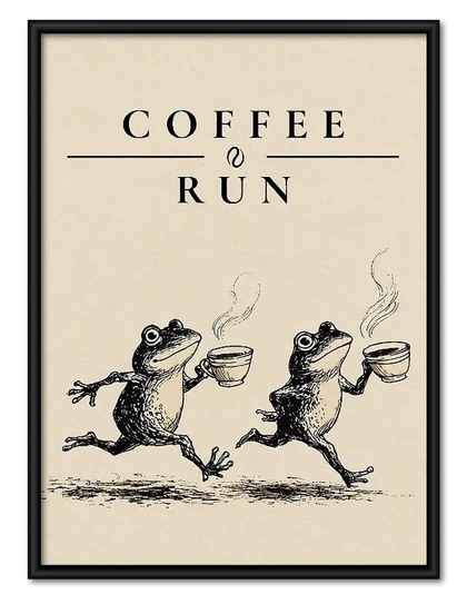 Coffee Run Two Mice Wall Art