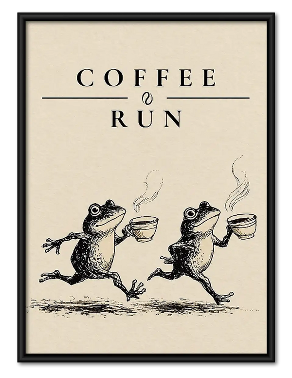 Coffee Run Two Mice Wall Art