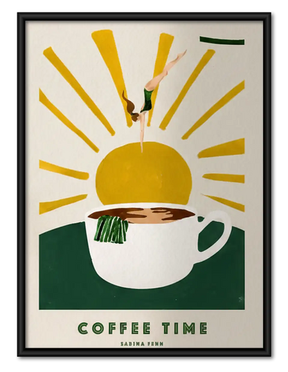 Coffee Time Sunrise Poster Wall Art 1