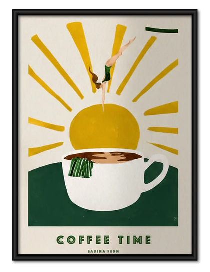 Coffee Time Sunrise Poster Wall Art