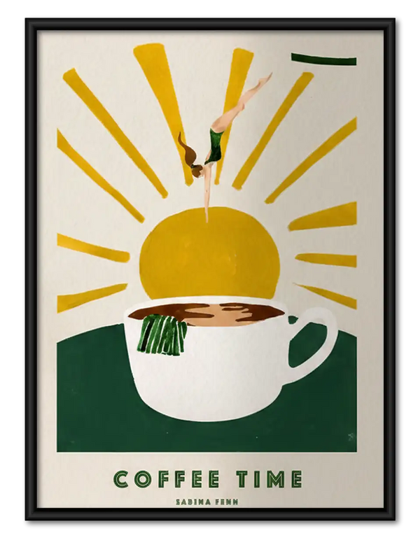 Coffee Time Sunrise Poster Wall Art