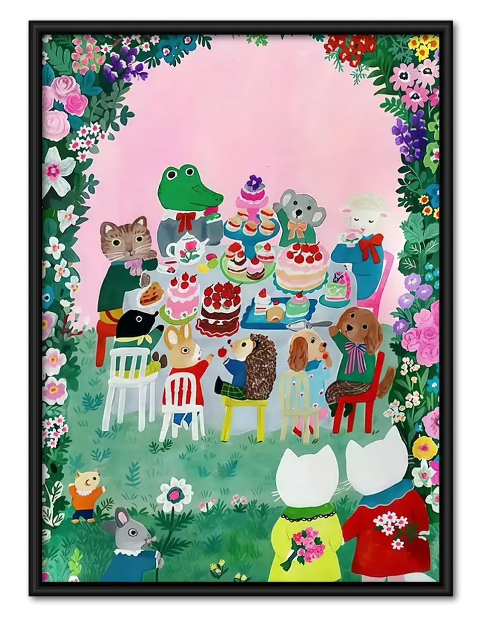 Colorful Animal Garden Party Wall Art 1