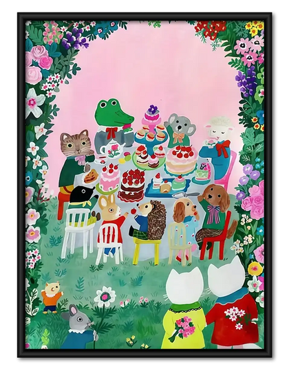 Colorful Animal Garden Party Wall Art