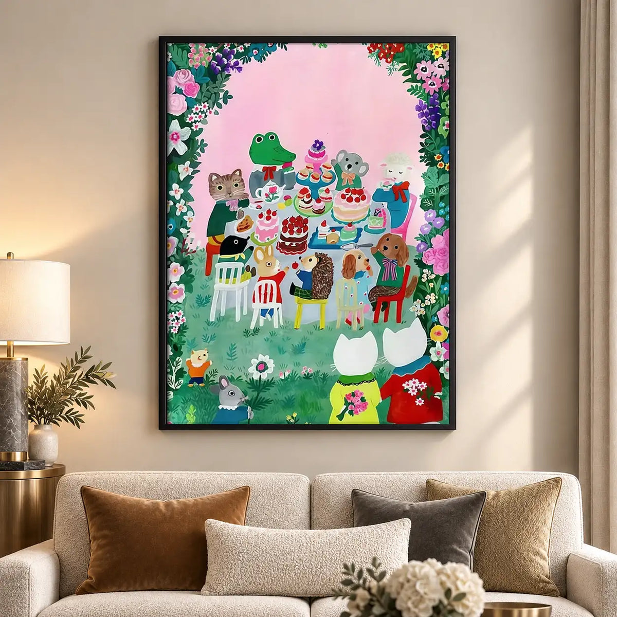 Colorful Animal Garden Party Wall Art 5