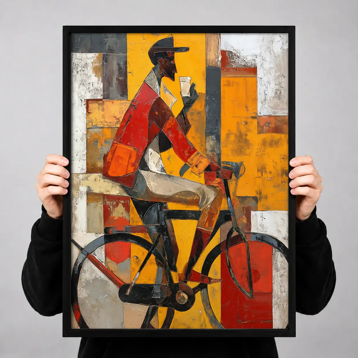 Colorful Bicycle Rider Abstract Wall Art 3