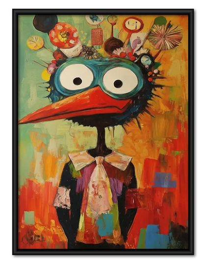 Colorful Bird King Portrait Wall Art
