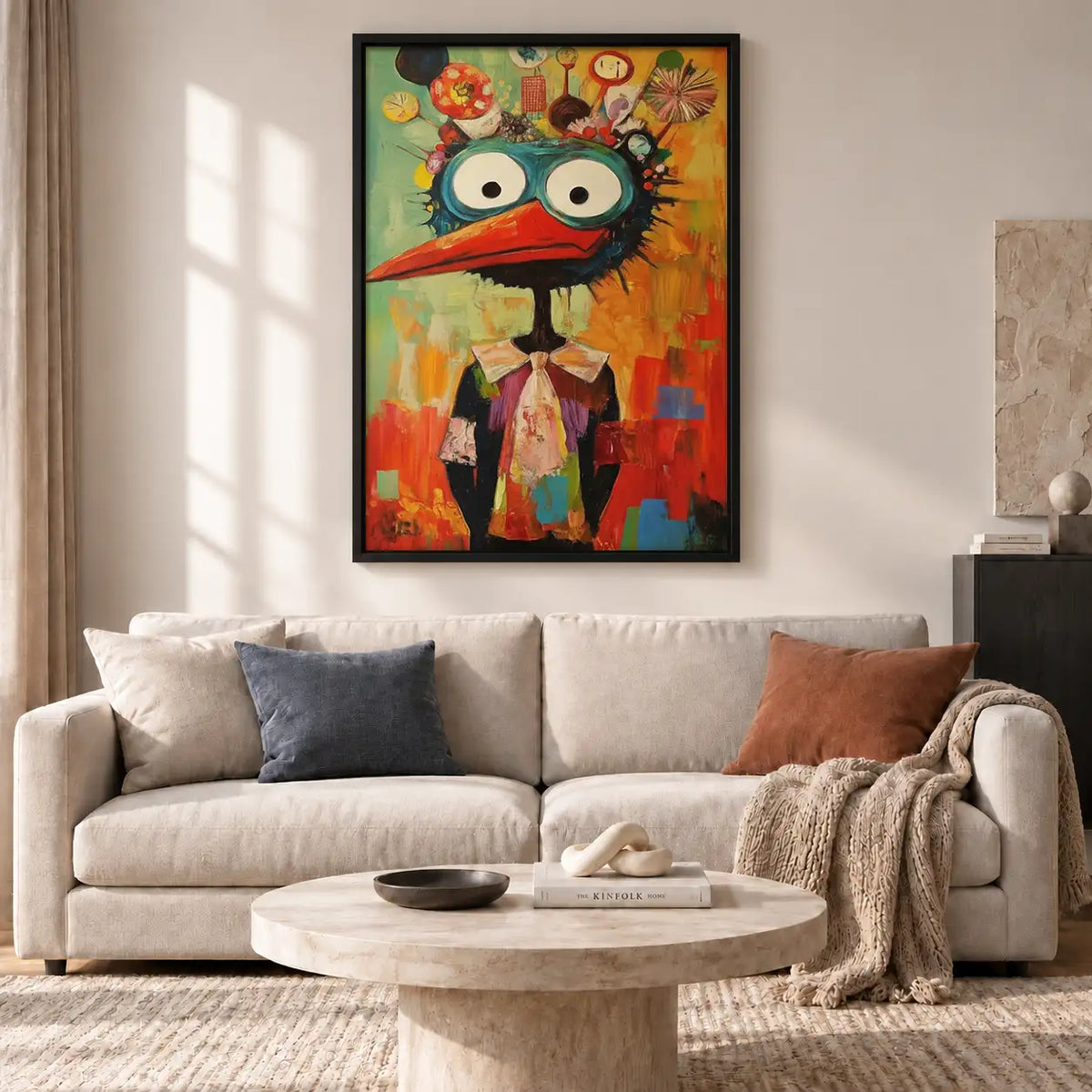 Colorful Bird King Portrait Wall Art 2